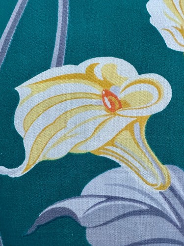 Tissu vintage art déco années 1930 Goodall MOHAIR Chartreuse Cala Lily époque écorce - Photo 10 sur 13
