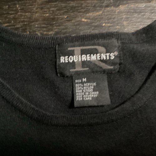 VTG Requirements Black Short Sleeve Fitted Shirt Baby Doll Embroidered Flower MD - Picture 10 of 12