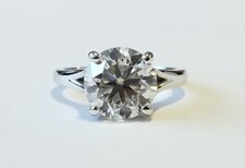 4.00 Carat Moissanite Forever Classic Solitaire Ring 10k Gold Charles & Colvard