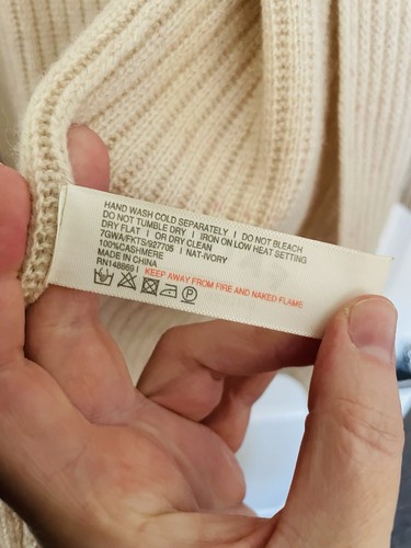 Fat Face Oaty Cream 100% Cashmere Open Longline Cardigan Sz M 12 Mint - Picture 4 of 4