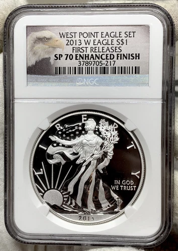 2013-W $1 NGC SP70 Enhanced Finish American Silver Eagle ||| First Releases