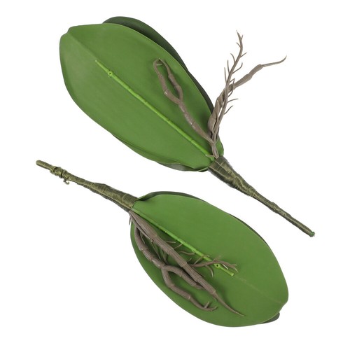 Set of 2 Artificial Orchid Leaves and Roots Potted Decoration Plant