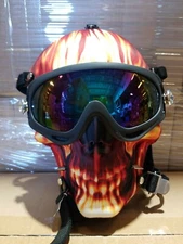 Gas Mask hookah water shisha acrylic smoking pipe fabrics with flames designs 