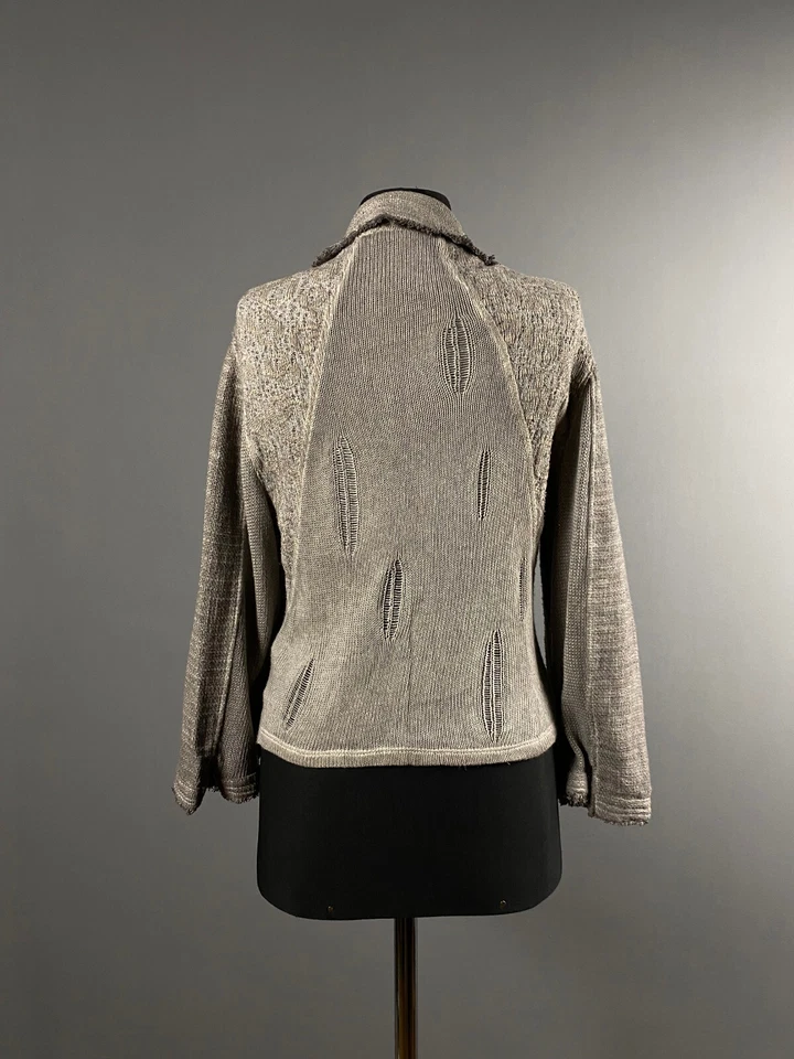 Blusa Capri Cardigan Camisa Top Elisa Cavaletti Mujer Gris Ligera Talla L Foto 4 de 4