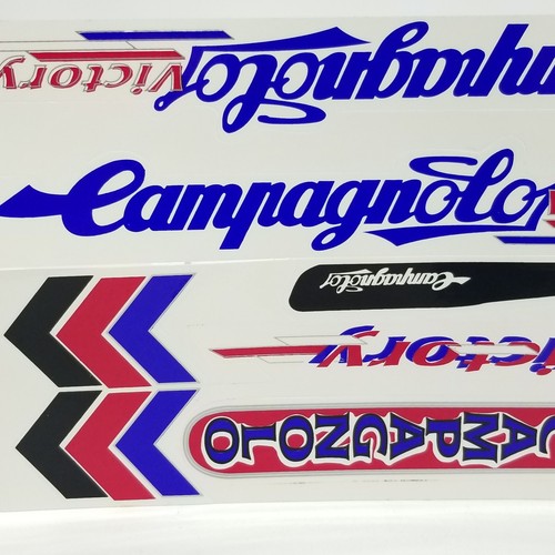 Juego de calcomanías Campagnolo Victoria bicicleta ciclismo azul rojo Italia - Imagen 3 de 8
