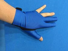 billiards gloves three fingers Blue  Large 