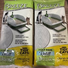 NEW - 2 Pack Purina Tidy Cats Breeze Cat Pads - 8 Total Cat Litter Refill Pads