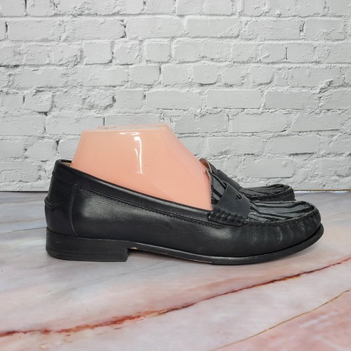 Cole Haan Womens Penny Loafers Size 7 Casual Slip On Shoes Black Leather Zebra - Picture 3 of 8