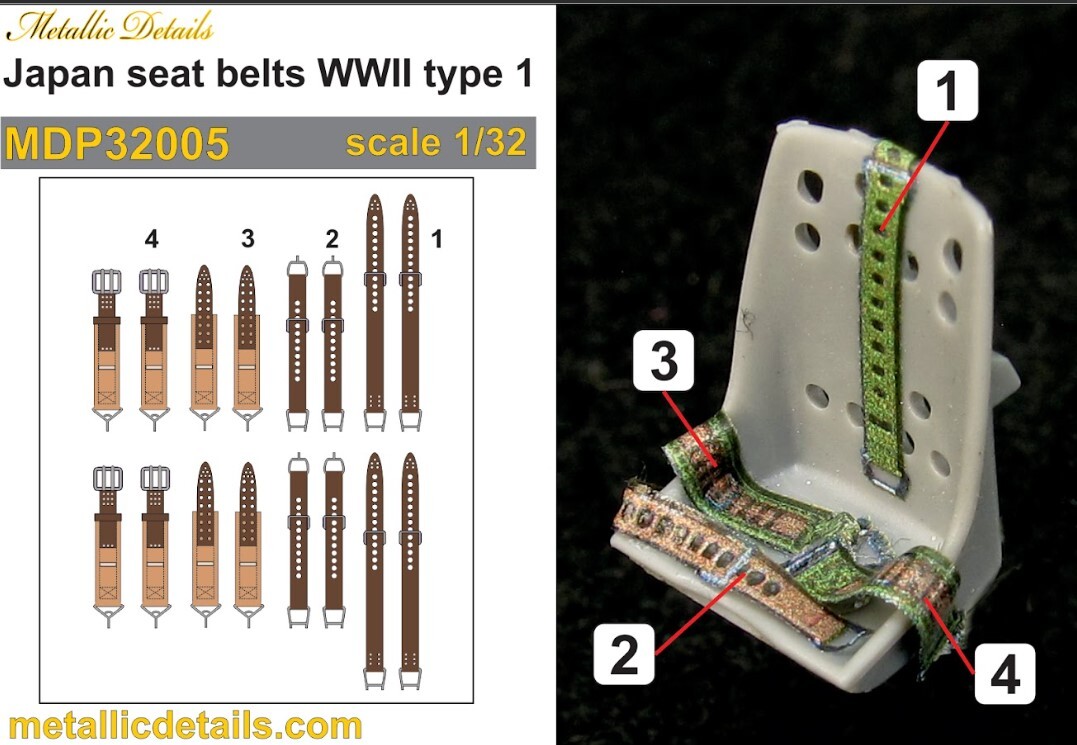 m_mページ Metallic Details MDP32005 1:32 Japan seat belts WWII type 1
