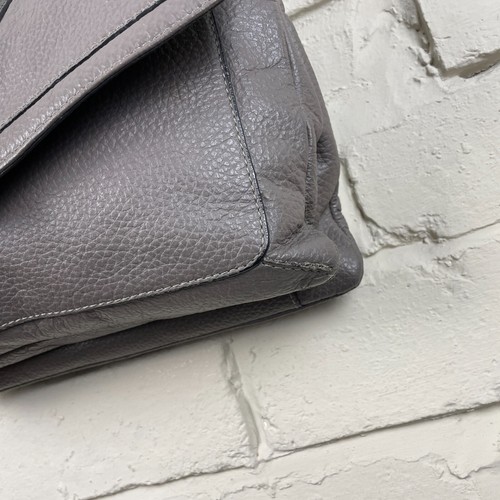 Marks & Spencer Grey Leather Handbag Side Shoulder Bag Medium Magnet Close - Picture 6 of 10