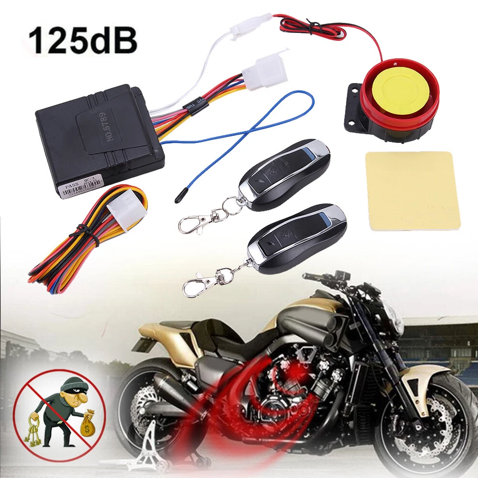 Scooter Car Security Alarm System 2 Remote Control Anti-theft Motorcycle Bike Foto 4 de 4