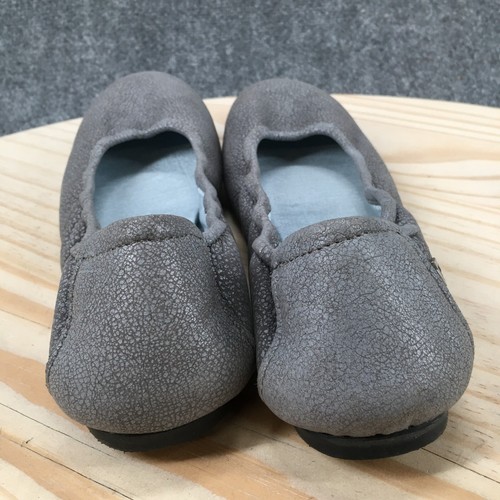 Minnetonka Zapatos Mujer 8 Ballet Pisos Informales Sin Cordones 251 Gris Cuero Puntera Redonda - Imagen 7 de 14