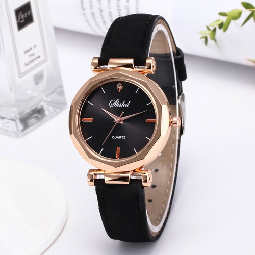 Women Leather Casual Watch Luxury Analog Quartz Fashion Crystal Dress Wristwatch - Bild 21 von 31