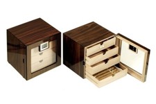 MOBILE VETRINA PORTASIGARI NOCE 4 CASSETTI 80 CIGAR CASE HUMIDOR LUBINSKI Q217.1