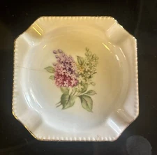VTG Schumann Arzberg Ladies Ashtray Lilac Time Porcelain 3”x3”
