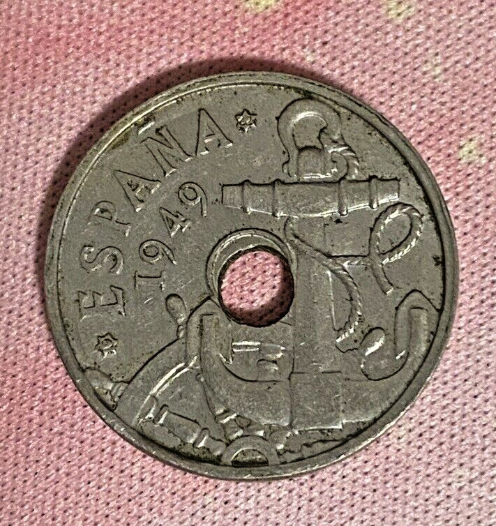1949 Spain 50 Centimos Coin
