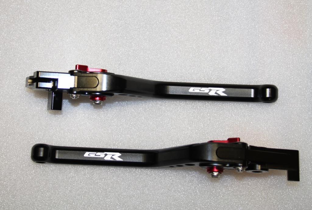 Leviers racing frein embrayage Suzuki GSR 600 750 noir et rouge