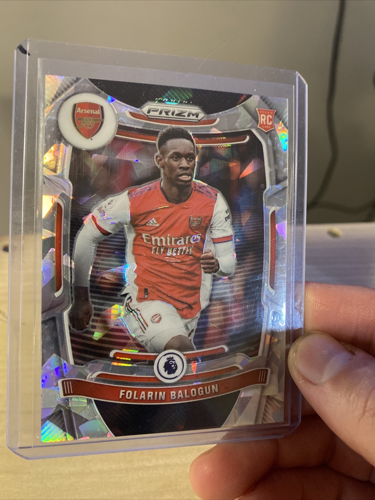2021-22 Prizm Premier League Folarin Balogun cracked ice /23 Rookie Card Arsenal