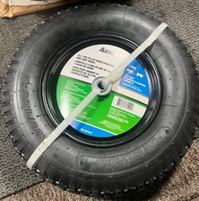 (QTY 1 Box of 4) Arnold 15.5" Air-Filled Wheelbarrow and Cart Wheel 490-326-0017
