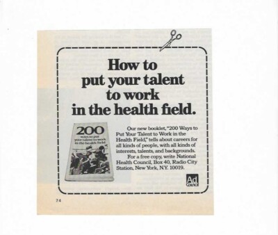 National Health Council 1975 Ad Council Vintage Print Advertisement 