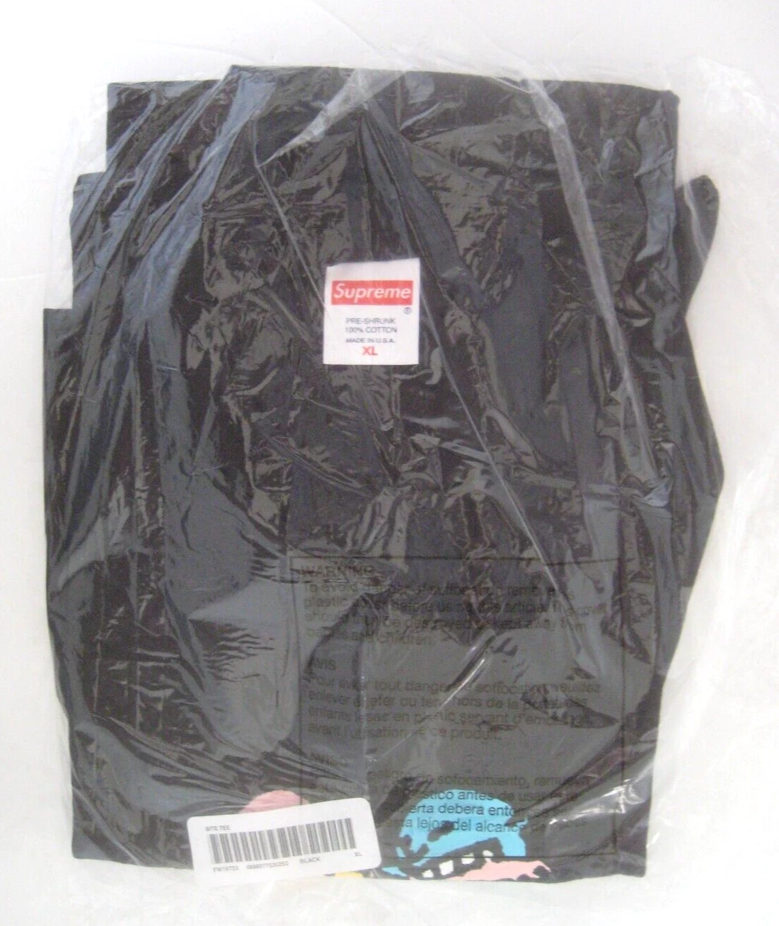 Supreme Bite Tee Shirt Black XL New T shirt