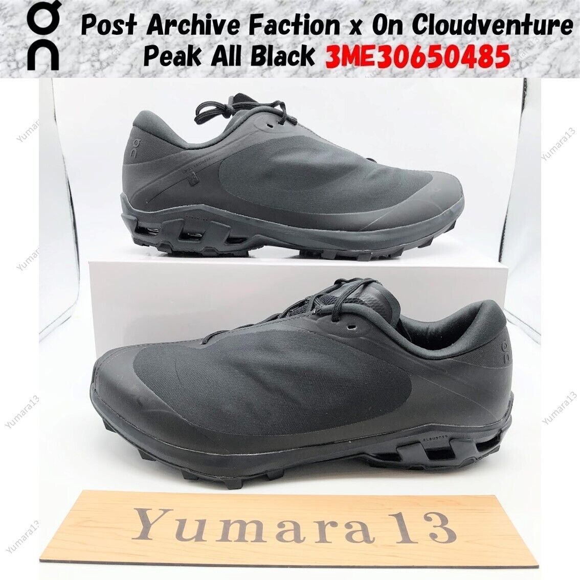 Post Archive Faction x On Cloudventure Peak All Black Post Archive Faction x On Cloudventure Peak All Black