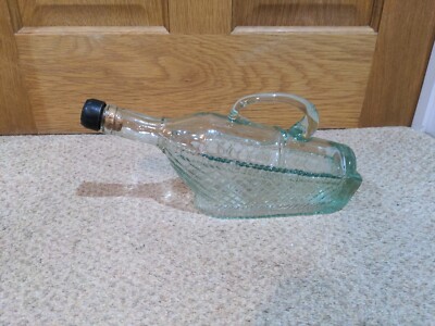 Vintage Glasflasche auf Ständer mit Korken Unikat Dekoration Sammlerstück 