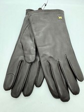 MICHAEL KORS touchscreen women's leather gloves -Chocolate/Brown -MEDIUM