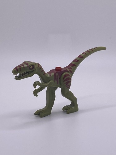 LEGO Minifigure Dinosaur Coelophysis Gallimimus Dark Red Stripes Dino - Picture 2 of 7