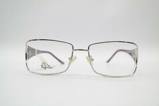 Vintage Big Wave LS955 Silver Purple Oval Glasses Frame Eyeglasses NOS