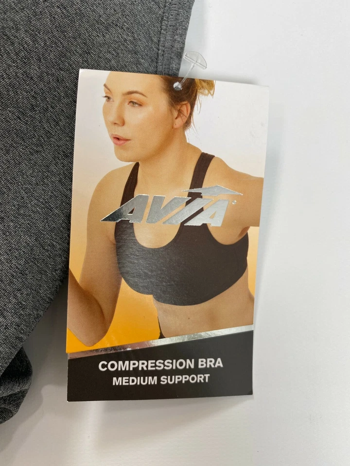 Sujetador deportivo de compresión gris Avia para mujer espalda deportiva ¡NUEVO! Nuevo con etiquetas Foto 2 de 4