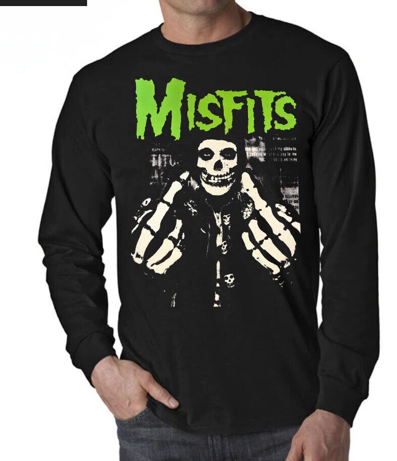 MISFITS FINGER PUNK Rock Black long sleeve T Shirt | eBay