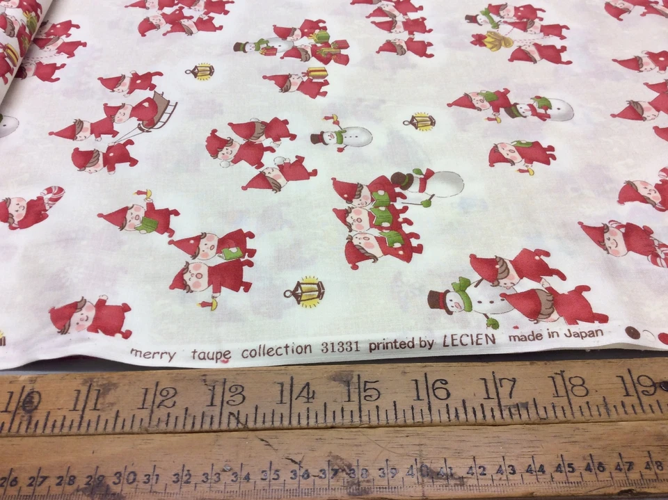 Lecien Merry Taupe 31331 Navidad Sobre Crema 100% Algodón Japonés Foto 2 de 4