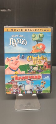 Rango/Charlotte's Web/Barnyard 3-Movie Collection DVD NEW/SEALED-Ships Free