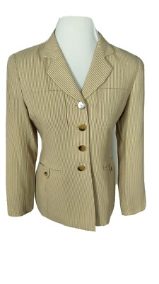 Kasper Womans Sz 2p Biege Striped Viscos Suit Seperate Jacket S53