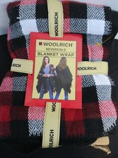Woolrich Acrylic Leyton Black Plaid Luxe Soft Reversible Blanket Wrap SR 60 NEW