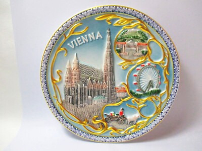 Wien Vienna Wandteller Plate Souvenir Österreich Stepansdom Prater Schönbrunn
