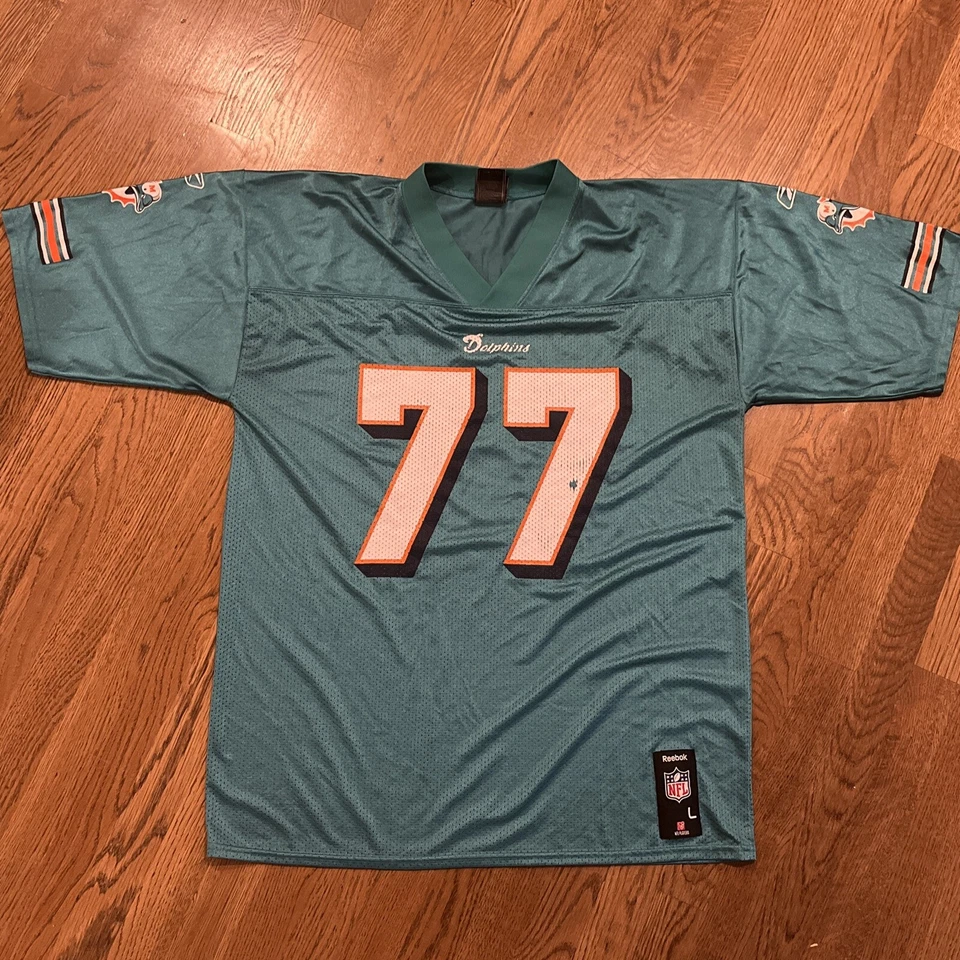 Camiseta larga Miami Dolphins Jake para hombre talla grande Reebok verde azulado Foto 2 de 4
