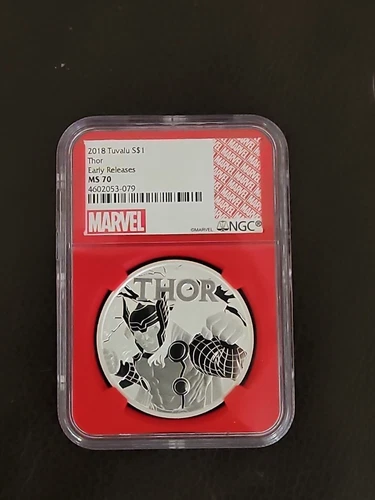 2018 Tuvalu Thor 1oz .9999 Silver Coin First Releases NGC MS 70 Marvel Label