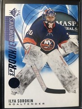 2020-21 SP Hockey Base Rookie Authentics Blue Ilya Sorokin Islanders (SP)
