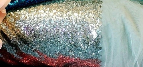 5 Yards MINI DISC SEQUIN GLITZ NYLON MESH FABRIC BACK DROP SASH OVERLAY 15 Color - Picture 49 of 59