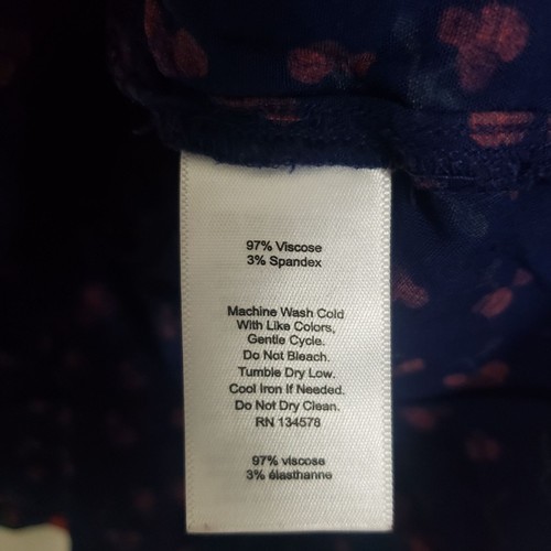 Vineyard Vines Cherry Holly Print Top Girls Size XL Dark Blue Peplum Hem Shirt - Picture 6 of 10