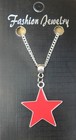 Red Star Pendant Necklace 18" or 24 Inch Communism Communist Pentagram Charm