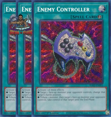 Yugioh! 3x Enemy Controller RA02-EN051 Secret Rare 1st Ed NM