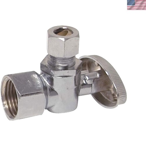 Brass Plumbing Angle Stop Valve - 1/4 Turn Shut Off for Easy Maintenance