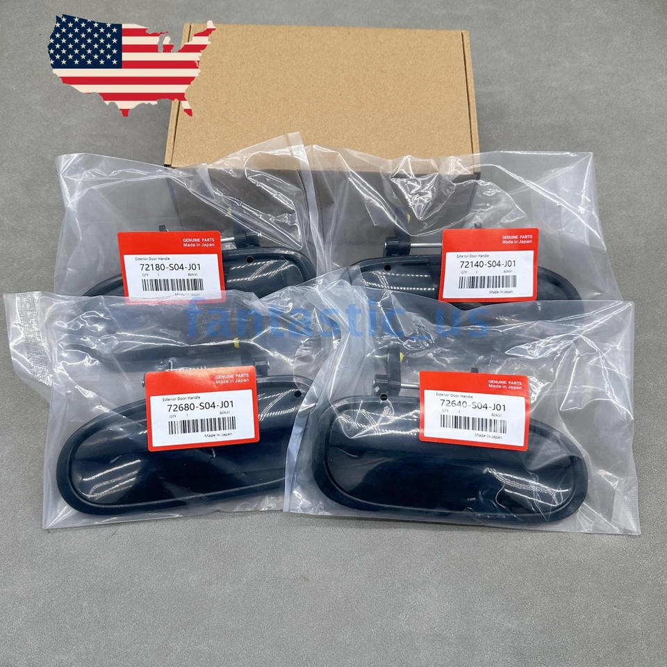 Conjunto de maçanetas externas dianteiras e traseiras pretas fabricante de equipamento original 4 peças para Honda Civic 1996-2000 - Imagem 2 de 4