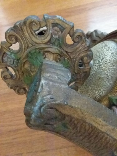 Art Nouveau Wall Sconce Light Antique Cast Single Candle Deco Flowers Motif - Picture 7 of 12