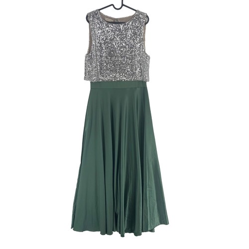 Robe Rinascimento Sans Manches Gris Noir Satin - Taille 40, Occasion Très Bon état, Style Casual