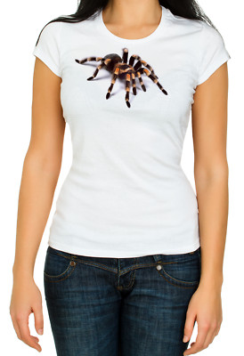 Tarantula spider 3D effect Party gift 3/4 Short sleeve White Woman T Shirt K164