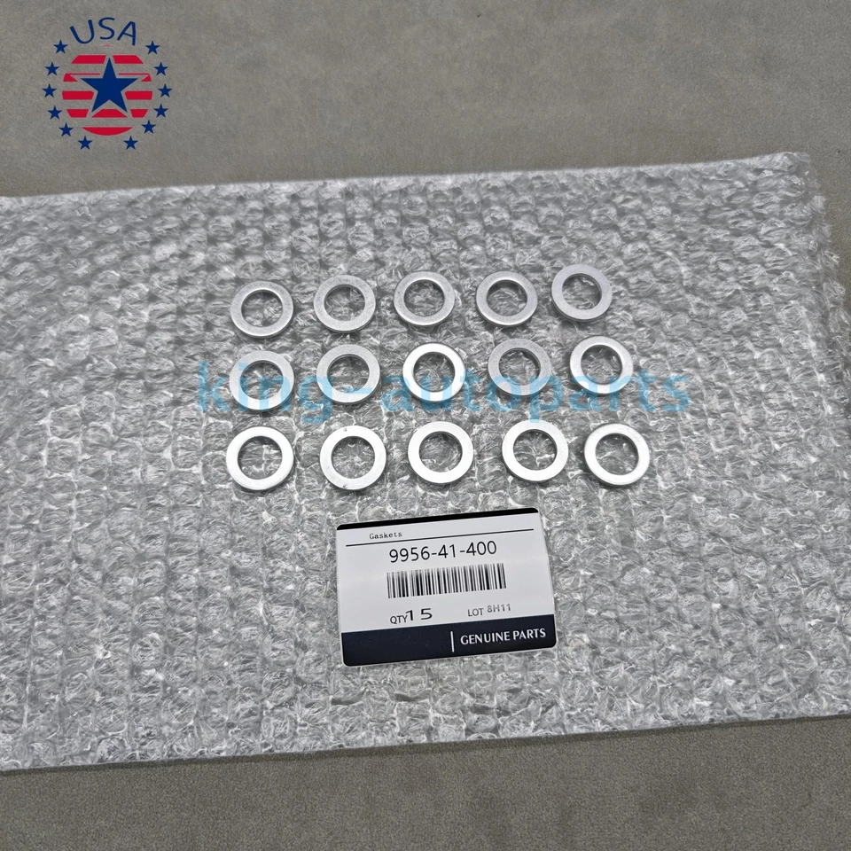 New Set of 15 Aluminum Oil Drain Plug Gaskets For Mazda 9956-41-400 - Imagem 4 de 4